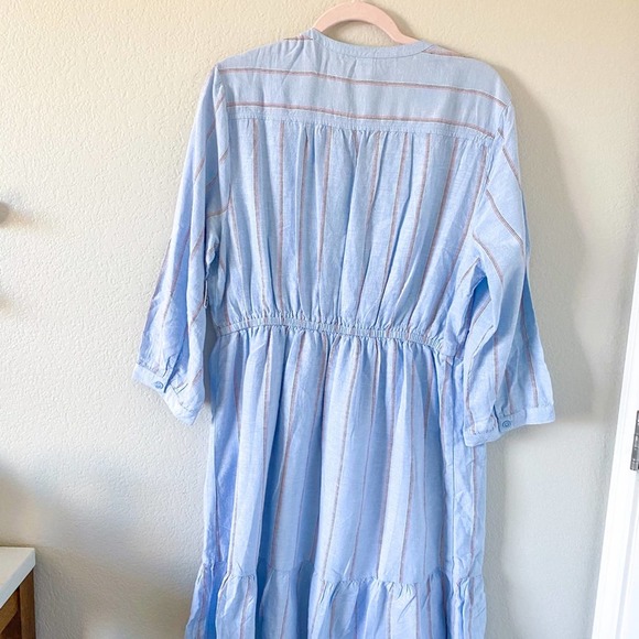 NWT Old Navy Blue Stripe Button Down Dress - Picture 6 of 12